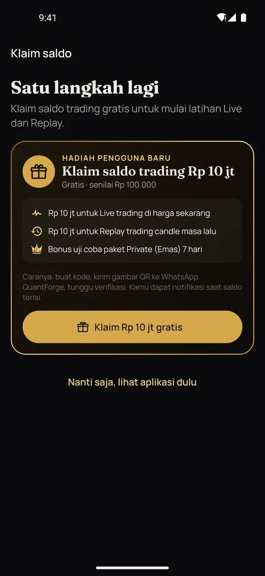 Klaim saldo Rp 10 jt
