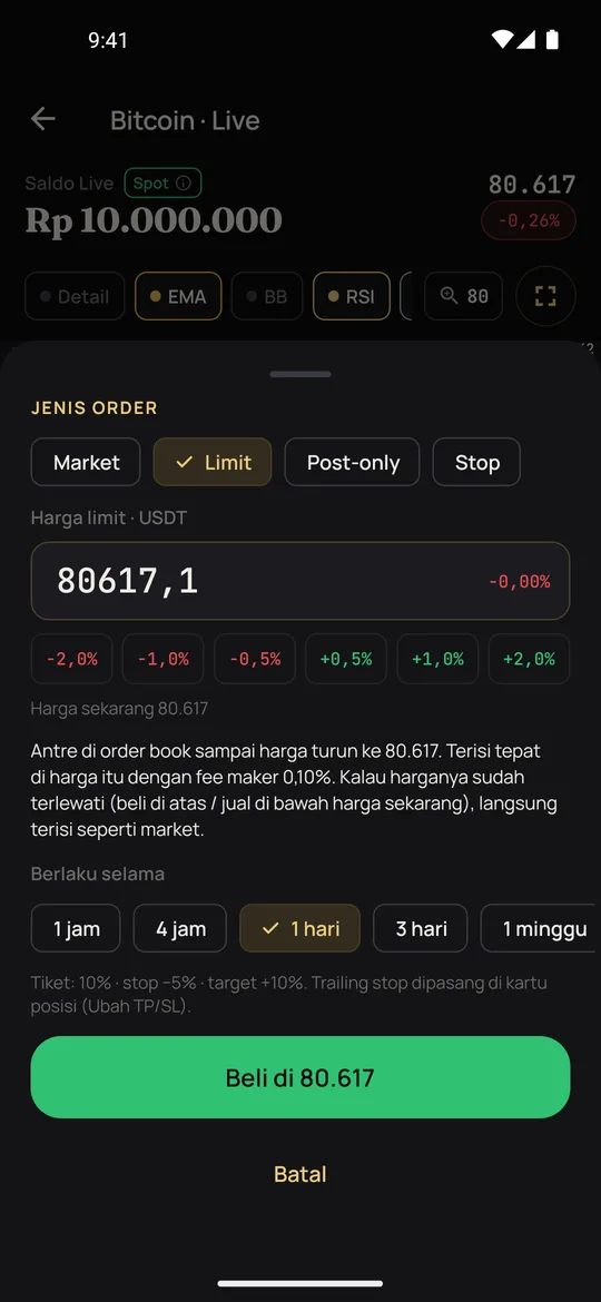 Pilih jenis order
