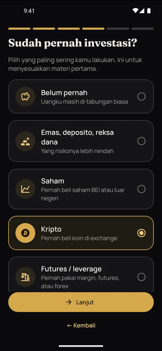 Sudah pernah investasi?