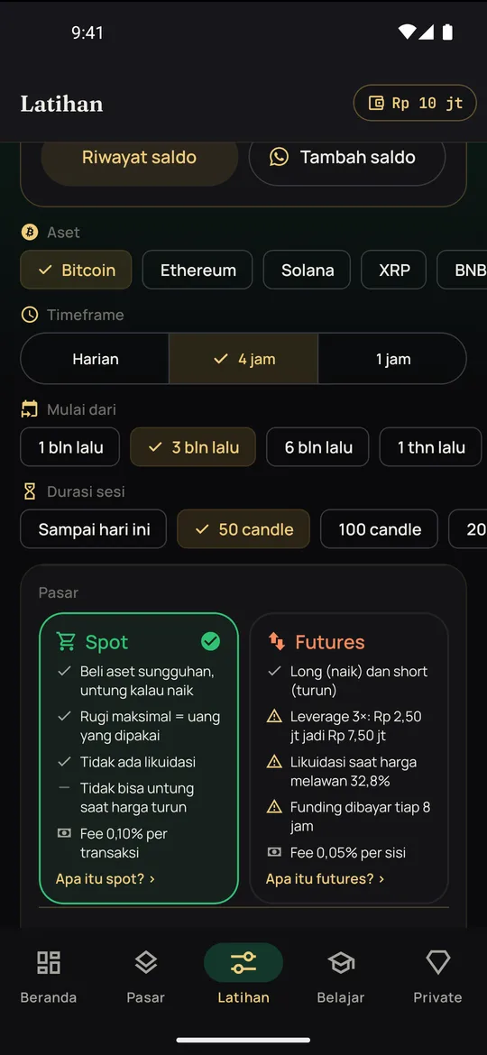 Atur sesi